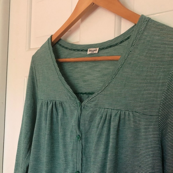 Splendid • Microstripe buttonfront Cardigan - Picture 3 of 4